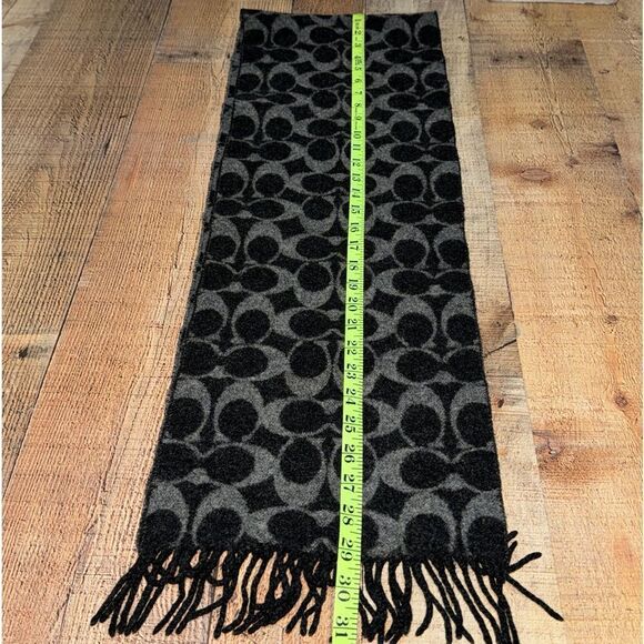 COACH WOOL SCARF - Lambs wool 100% black and gray - Picture 5 of 10